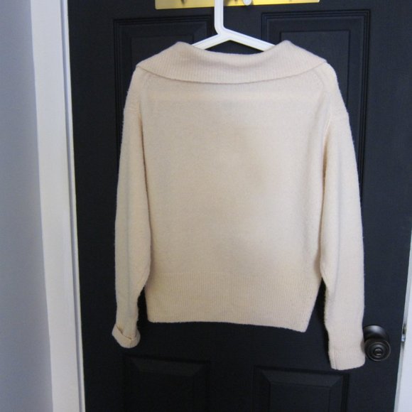 J.Crew Relaxed Half-zip Stretched Sweater XS Cream - Picture 4 of 7